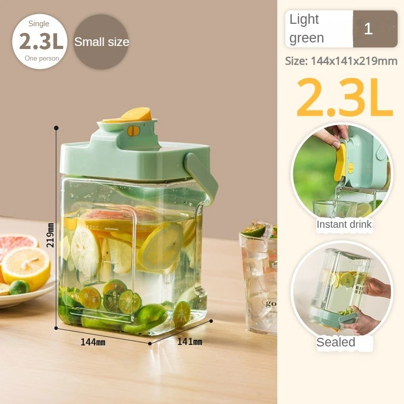 Fierbător de apă rece Zackoo, 3,5 l, cu robinet, în frigider, sticlă cu bule rece, ceainic, găleată pentru ceai cu fructe, gălea