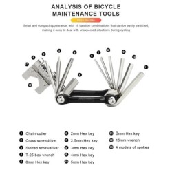 RIDERACE Instrument multifuncțional pentru despărțitor de lanț pentru bicicletă Multifuncțional pentru MTB Mountain Road Bicicle