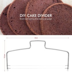 Tăiător de prăjituri reglabil cu sârmă dublă Dispozitive de nivelare a cupcakes din oțel inoxidabil Tăiător de strat de nivelare