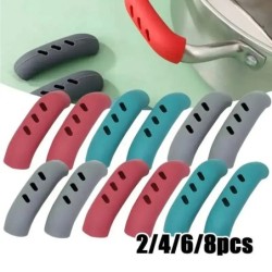 Capac pentru mâner tigaie din silicon 2/8 buc. Capace termoizolante pentru oală Clip pentru ureche, cuptor anti-alunecare, caser