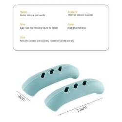 Capac pentru mâner tigaie din silicon 2/8 buc. Capace termoizolante pentru oală Clip pentru ureche, cuptor anti-alunecare, caser