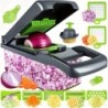 14 bucăți/set Tocător de legume, tăietor de fructe multifuncțional, răzătoare manuală pentru alimente, tăietor cu recipient, toc