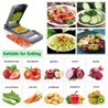 14 bucăți/set Tocător de legume, tăietor de fructe multifuncțional, răzătoare manuală pentru alimente, tăietor cu recipient, toc