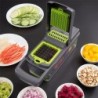 14 bucăți/set Tocător de legume, tăietor de fructe multifuncțional, răzătoare manuală pentru alimente, tăietor cu recipient, toc