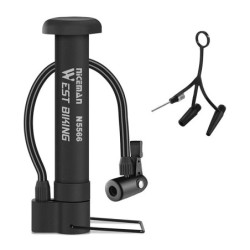 WEST BIKING MTB Pompă de bicicletă 80 PSI Pompă de aer manuală pentru biciclete Balon pentru umflare anvelope Valvă Schrader Pom