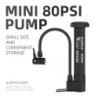 WEST BIKING MTB Pompă de bicicletă 80 PSI Pompă de aer manuală pentru biciclete Balon pentru umflare anvelope Valvă Schrader Pom