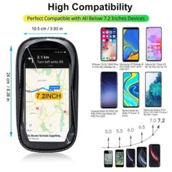 NEWBOLER Geantă pentru bicicletă, cadru de 2 l, cu tub din față, geantă pentru ciclism Suport pentru husă pentru telefon, imperm
