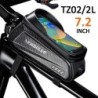 NEWBOLER Geantă pentru bicicletă, cadru de 2 l, cu tub din față, geantă pentru ciclism Suport pentru husă pentru telefon, imperm