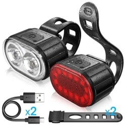 Ciclism Ciclism Bicicletă Față Spate Set Bicicletă Încărcare USB Far Lumină MTB Impermeabil Lampă spate LED Lantern Piese pentru