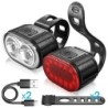 Ciclism Ciclism Bicicletă Față Spate Set Bicicletă Încărcare USB Far Lumină MTB Impermeabil Lampă spate LED Lantern Piese pentru