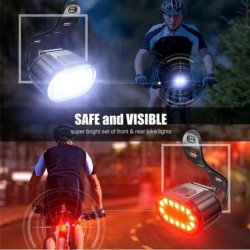 Ciclism Ciclism Bicicletă Față Spate Set Bicicletă Încărcare USB Far Lumină MTB Impermeabil Lampă spate LED Lantern Piese pentru