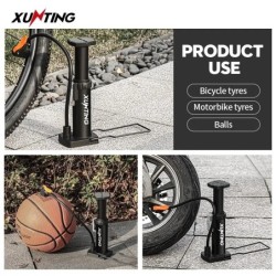 Xunting 140PSI Pompă de înaltă presiune pentru bicicletă AV FV Gonflator portabil de aer pentru picior Bicicletă MTB Pompă pentr