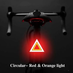Lampă spate pentru bicicletă Multi moduri de iluminare LED reîncărcabilă prin USB Lampă pentru bicicletă Flash Tail pentru tija 
