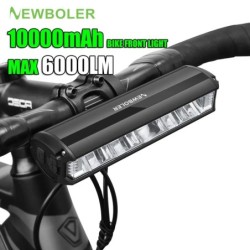 NEWBOLER Lampă pentru bicicletă față 10000mAh Lampă pentru bicicletă 6000 lumen Lanternă rezistentă la apă Încărcare USB MTB Acc
