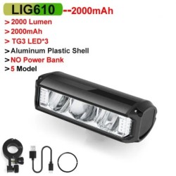 NEWBOLER Lampă pentru bicicletă față 10000mAh Lampă pentru bicicletă 6000 lumen Lanternă rezistentă la apă Încărcare USB MTB Acc
