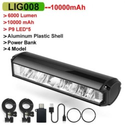 NEWBOLER Lampă pentru bicicletă față 10000mAh Lampă pentru bicicletă 6000 lumen Lanternă rezistentă la apă Încărcare USB MTB Acc