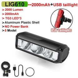 NEWBOLER Lampă pentru bicicletă față 10000mAh Lampă pentru bicicletă 6000 lumen Lanternă rezistentă la apă Încărcare USB MTB Acc