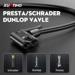 Pompă de podea pentru biciclete Xunting MAX 130PSI, umflator puternic și ergonomic pentru biciclete de șosea și MTB - Compatibil