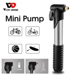 WEST BIKING Mini pompă portabilă pentru bicicletă Pompă de aer manuală pentru ciclism Gonflator pentru anvelope Schrader Valve P