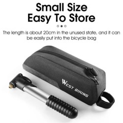 WEST BIKING Mini pompă portabilă pentru bicicletă Pompă de aer manuală pentru ciclism Gonflator pentru anvelope Schrader Valve P