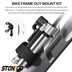 Pompă portabilă de buzunar pentru bicicletă 120 PSI de înaltă presiune, mini pompă pentru biciclete se potrivește cu valva Prest
