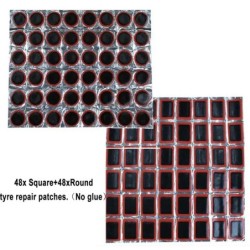 48 buc. Patch-uri de cauciuc pentru perforarea anvelopelor de biciclete Kit de reparare a tuburilor de anvelope pentru cicluri f