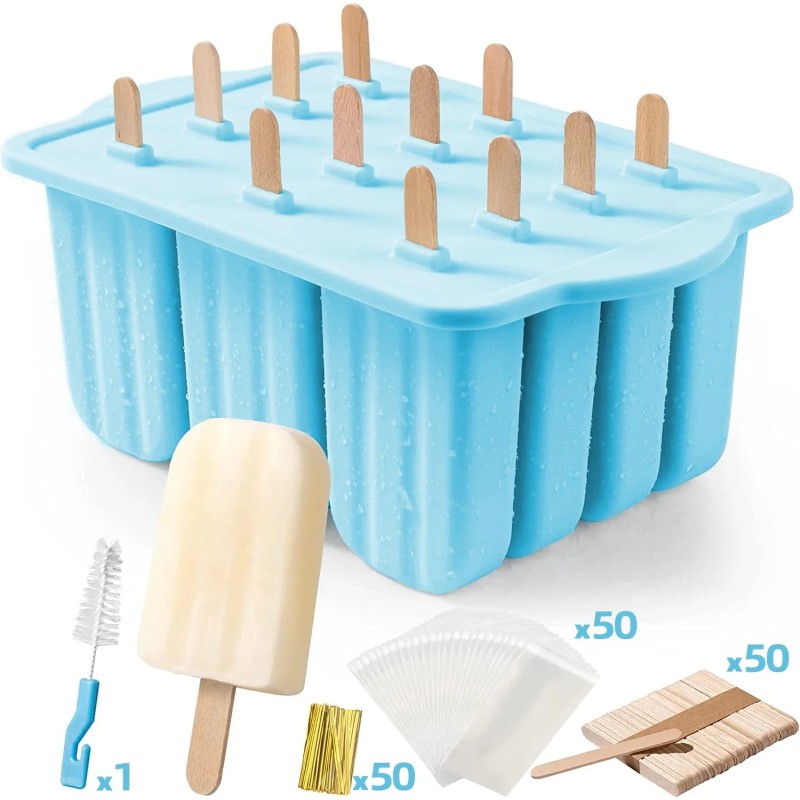 Noile vânzări fierbinți de vară Instrumente pentru înghețată cu bețișoare de lemn Forme pentru popsicle din silicon mini matriță