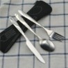 Set de picnic veselă lavabilă cu fermoar Kit de tacâmuri de călătorie Husă portabilă pentru cină Instrument de uz casnic Lingură
