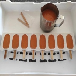 Mold pentru înghețată din silicon de calitate alimentară, cu 4/8 găuri, pentru cuburi de gheață, pentru palete, cu bastoane Dese