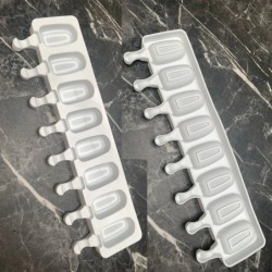 Mold pentru înghețată din silicon de calitate alimentară, cu 4/8 găuri, pentru cuburi de gheață, pentru palete, cu bastoane Dese