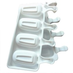 Mold pentru înghețată din silicon de calitate alimentară, cu 4/8 găuri, pentru cuburi de gheață, pentru palete, cu bastoane Dese