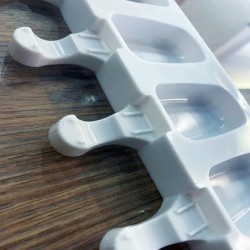 Mold pentru înghețată din silicon de calitate alimentară, cu 4/8 găuri, pentru cuburi de gheață, pentru palete, cu bastoane Dese