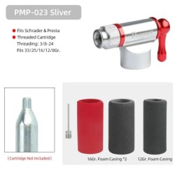 Inflator de CO2 pentru biciclete se potriveste cu valva Presta Scrader pentru anvelopa MTB de drum cu pompare rapida cu filet 16