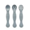 Set de ustensile de 3 bucăți drăguț pentru învățare pentru copii, lingură lipicioasă din silicon de calitate alimentară, tacâmur