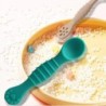 Set de ustensile de 3 bucăți drăguț pentru învățare pentru copii, lingură lipicioasă din silicon de calitate alimentară, tacâmur
