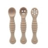 Set de ustensile de 3 bucăți drăguț pentru învățare pentru copii, lingură lipicioasă din silicon de calitate alimentară, tacâmur