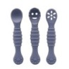 Set de ustensile de 3 bucăți drăguț pentru învățare pentru copii, lingură lipicioasă din silicon de calitate alimentară, tacâmur