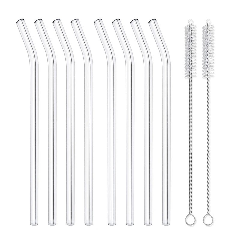 4/8 buc. paie reutilizabile din sticlă Paie de băut din sticlă transparentă, tuburi de 8 inci, 8 mm, paie pentru suc de ceai, pa 4/8 buc. paie reutilizabile din sticlă Paie de băut din sticlă transparentă, tuburi de 8 inci, 8 mm, paie pentru suc de ceai, pa