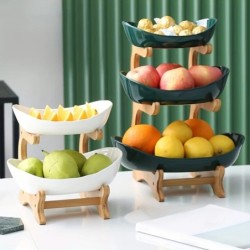 Farfurii de masă Veselă Bucătărie Fructeară cu podea Compartimentată Bomboane Tavi pentru tort Veselă din lemn Veselă