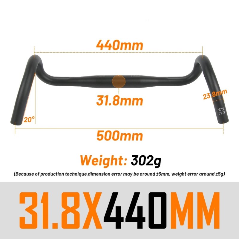 UNO FL12 Ghidon de biciclete cu pietriș 31,8x400/420/440/460mm Bară de cădere exterioară Mâner de bicicletă ultraușoară Bară eva