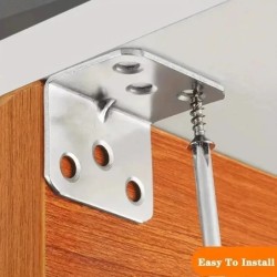 Suport de colț universal din oțel inoxidabil, Suport fix în unghi drept de 90 de grade pentru mobilier din lemn, accesorii pentr
