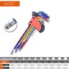 Set chei hexagonale L Kit cheie hexagonală pentru șuruburi hexagonale 9 buc. Set chei hexagonale cu braț lung 1,5 mm până la 10 