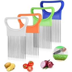 Oțel inoxidabil ceapă ac furculiță pin carne ac tăia legume fructe tăietor roșii suport pentru tăiere accesorii de bucătărie ins
