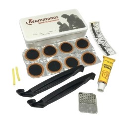 Bicicletă nou-nouță Kit de reparare a anvelopelor plate pentru biciclete Set de instrumente Set de plasturi Cauciuc portabil Fet