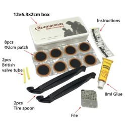 Bicicletă nou-nouță Kit de reparare a anvelopelor plate pentru biciclete Set de instrumente Set de plasturi Cauciuc portabil Fet