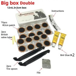 Bicicletă nou-nouță Kit de reparare a anvelopelor plate pentru biciclete Set de instrumente Set de plasturi Cauciuc portabil Fet
