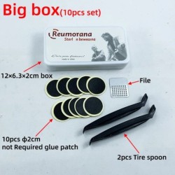 Bicicletă nou-nouță Kit de reparare a anvelopelor plate pentru biciclete Set de instrumente Set de plasturi Cauciuc portabil Fet