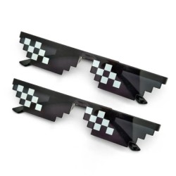 Ochelari de soare cu mozaic 2 buc. Ochelari de soare cu nuanțe vintage de petrecere cool pentru bărbați Ochelari de soare pixela