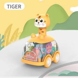 Press Gear Car Mașină de jucărie pentru copii Trage înapoi Băiat Copii Mașină inerțială Puzzle Animale Mașină