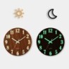 Ceas de perete luminos de 12 inch, din lemn, lumină silențioasă, în noaptea întunecată, ceas de perete la modă nordică, ceas făr